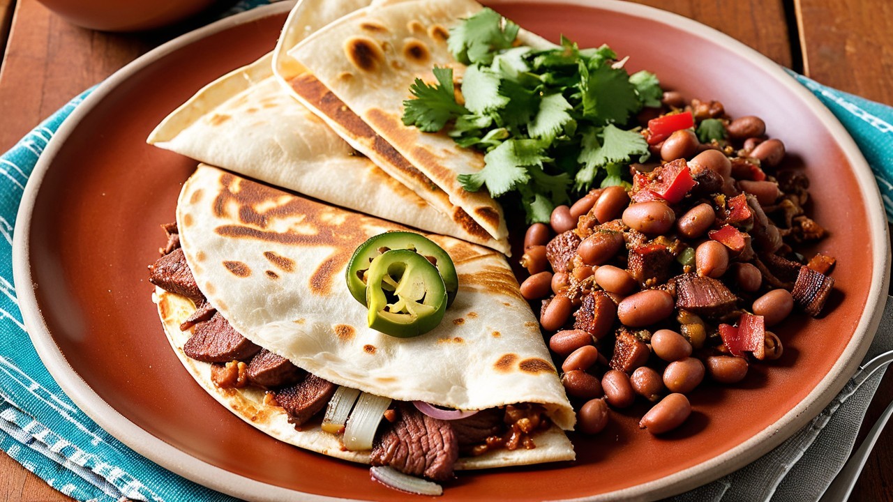 Savory Beef Tacos with Red Beans and Fresh Garnishes