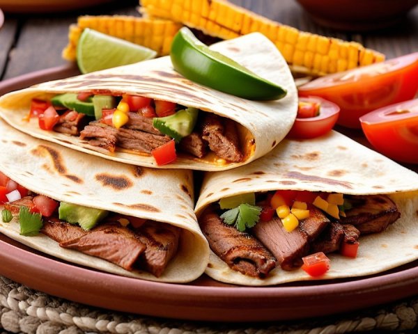 Grilled Beef Tacos with Fresh Toppings and Sides