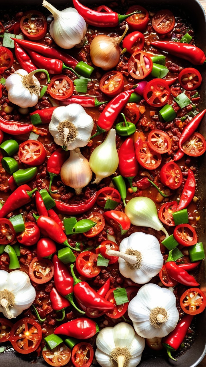 Colorful Display of Fresh Ingredients for Cooking