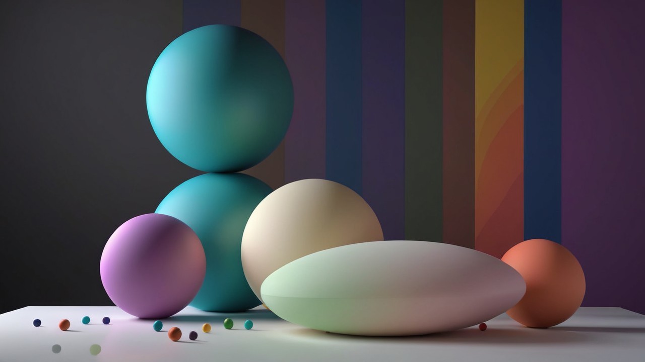 Colorful Spheres and Oval Shape Arrangement on Surface