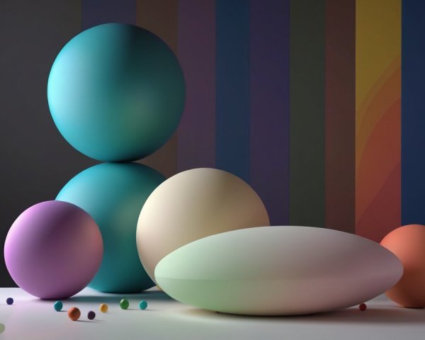 Colorful Spheres and Oval Shape Arrangement on Surface