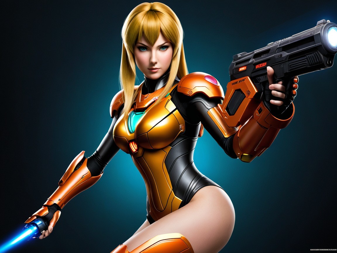 Futuristic Female Character in Vibrant Armor