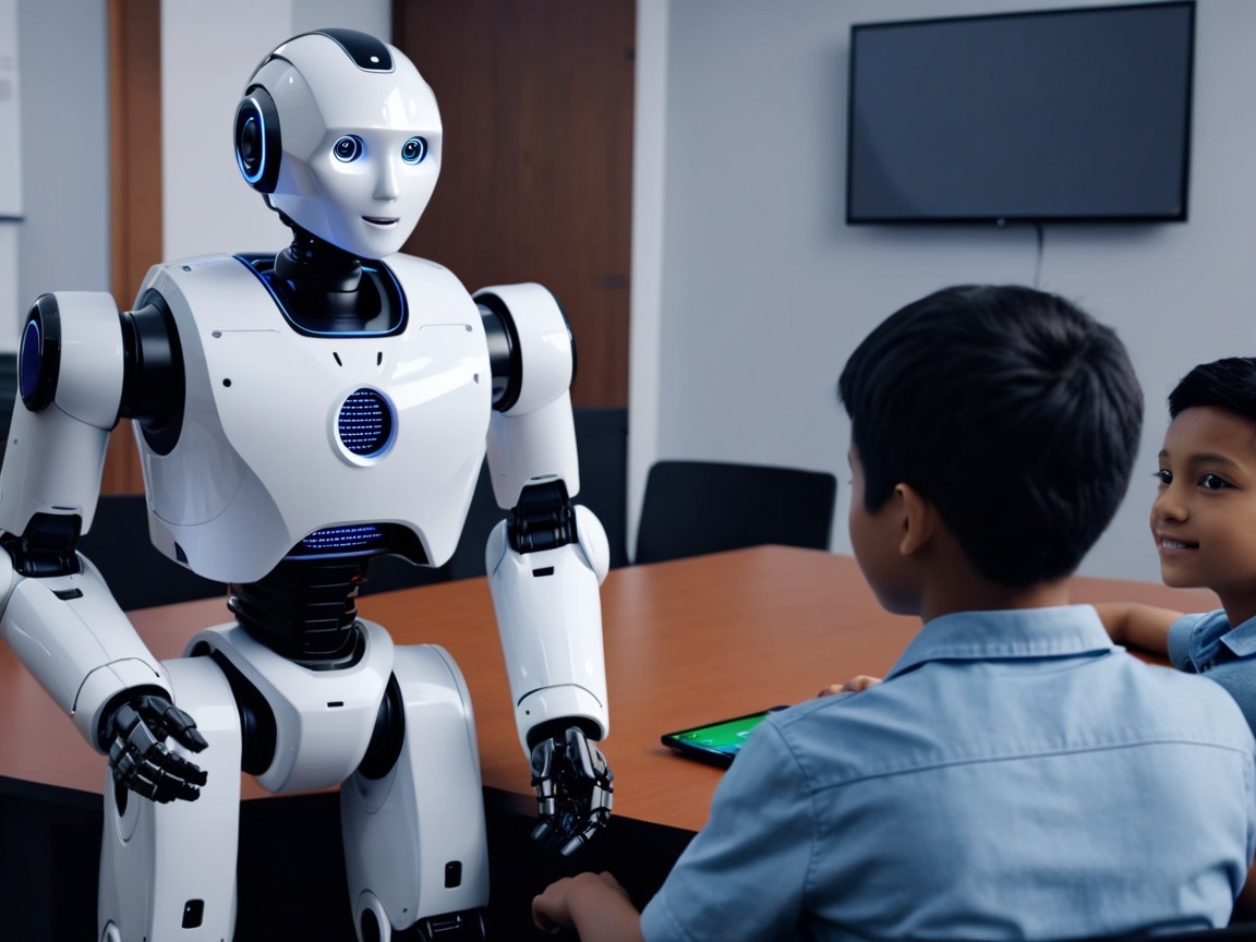 Humanoid Robot Engages Young Boys in Classroom Setting