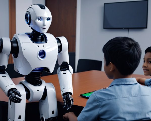 Humanoid Robot Engages Young Boys in Classroom Setting