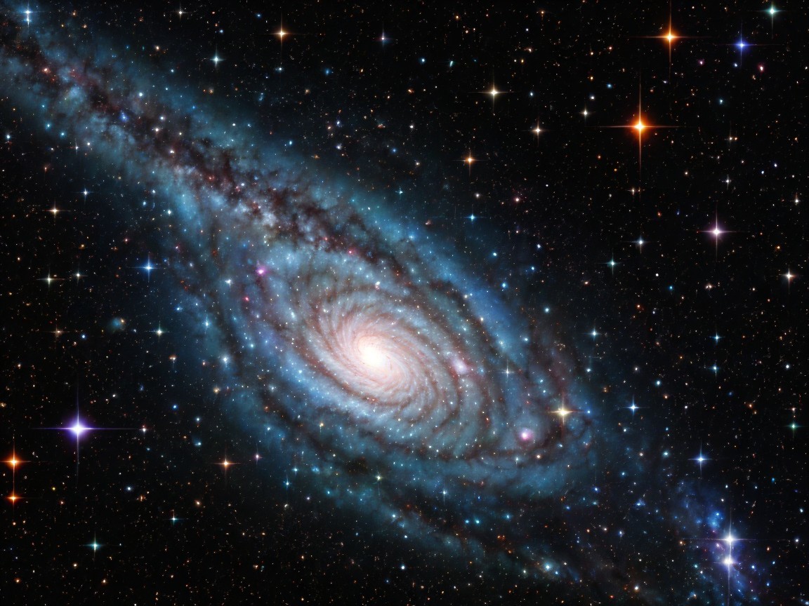 Stunning Spiral Galaxy with Bright Swirling Arms