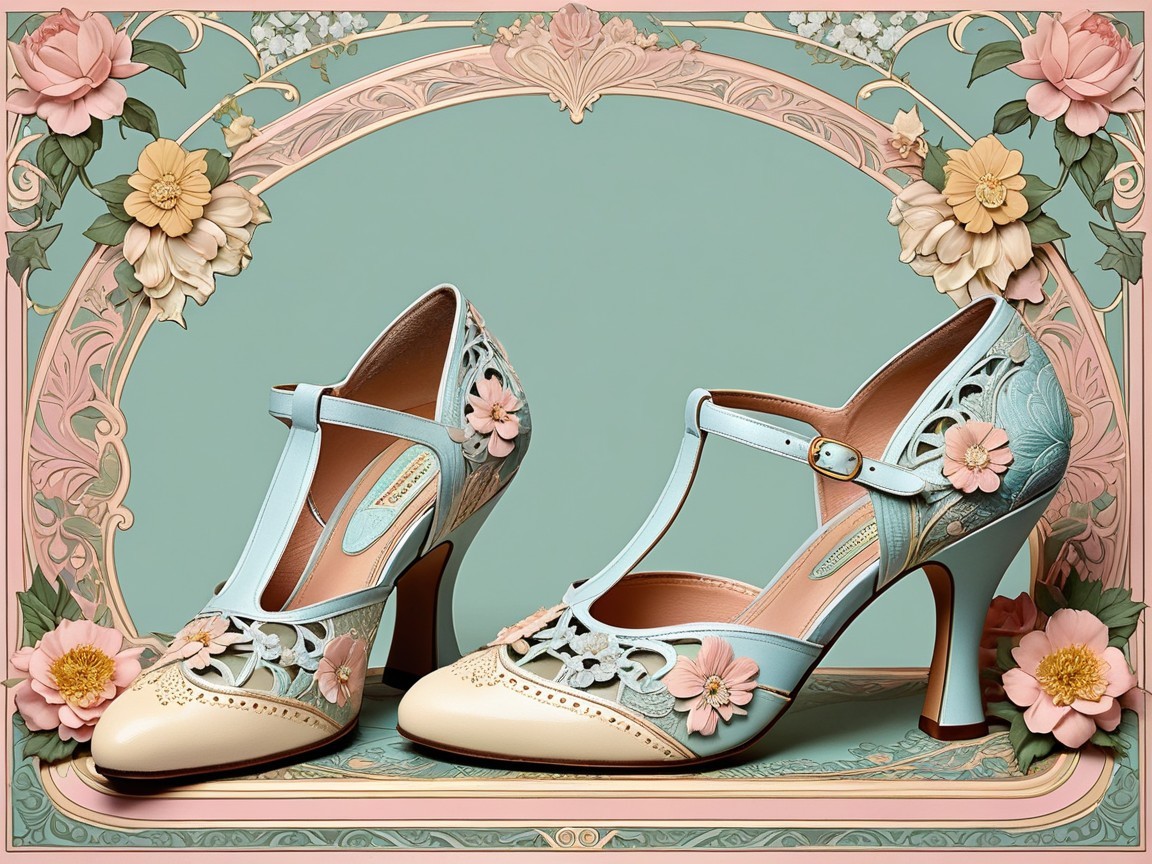 Elegant High-Heeled Shoes with Floral Patterns