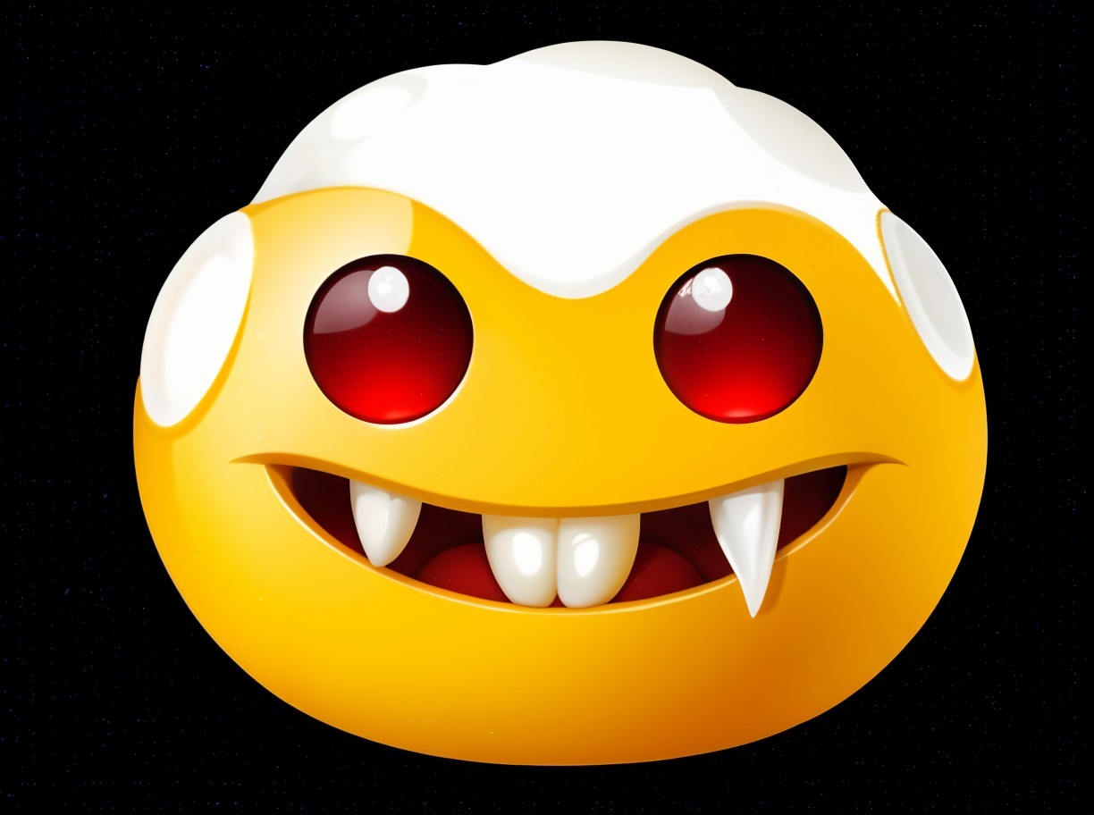 Close-Up of a Scary Yellow Pumpkin with Red Eyes