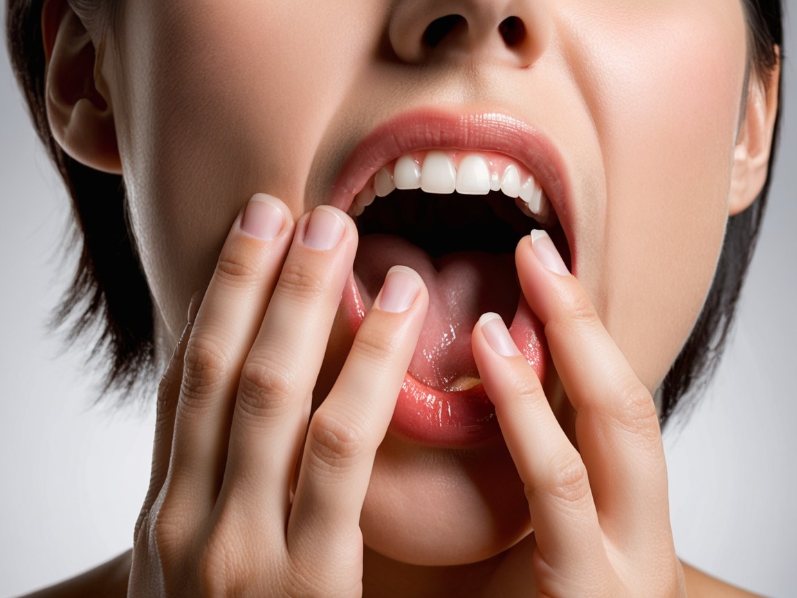 Close-up of a surprised woman with short dark hair