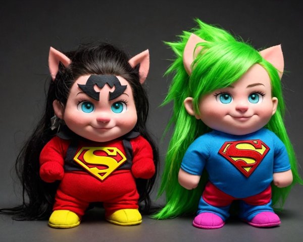 Cartoon Superhero Dolls with Unique Features