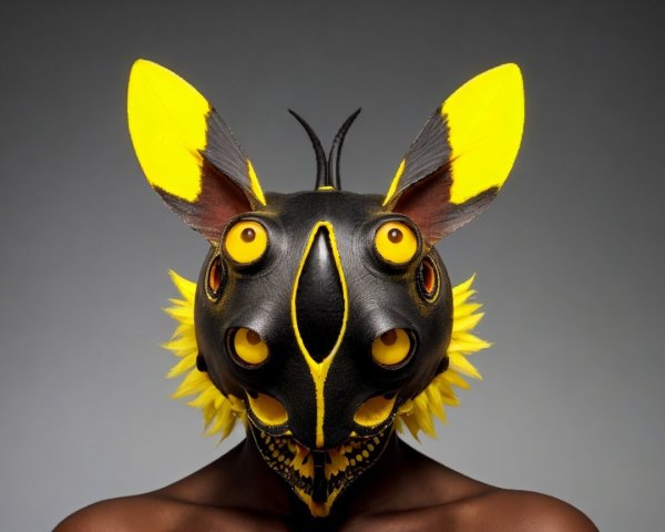 Steampunk Halloween Mask with Horned Alien Design