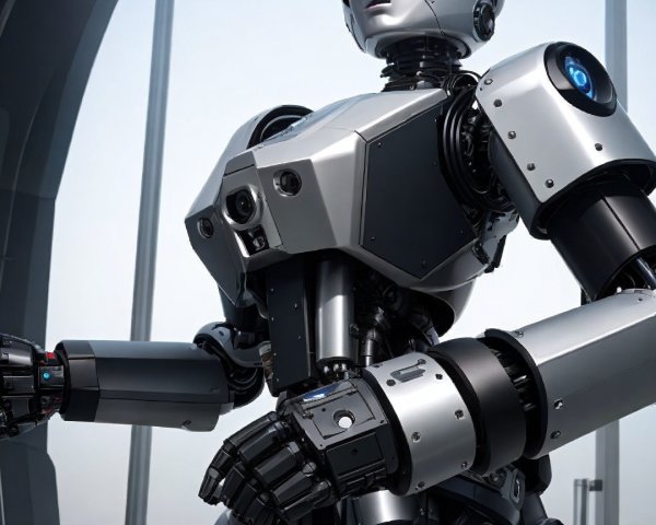 Futuristic Humanoid Robot in Sleek Modern Environment