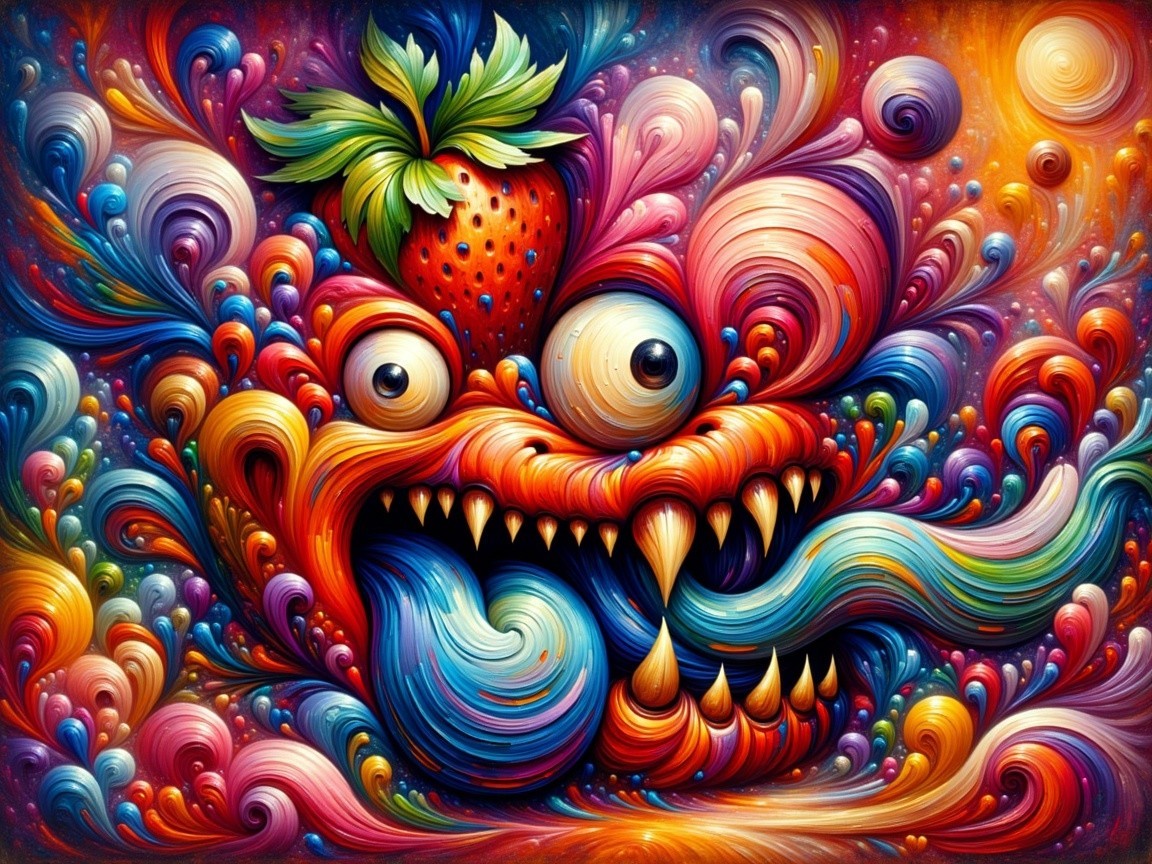 Vibrant Abstract Creature with Whimsical Features
