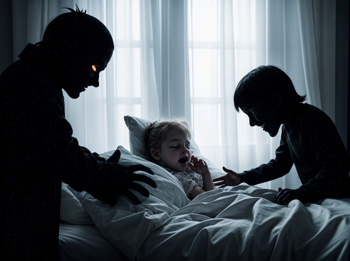 Indoor Night Scene with Blond Subject in Close-Up