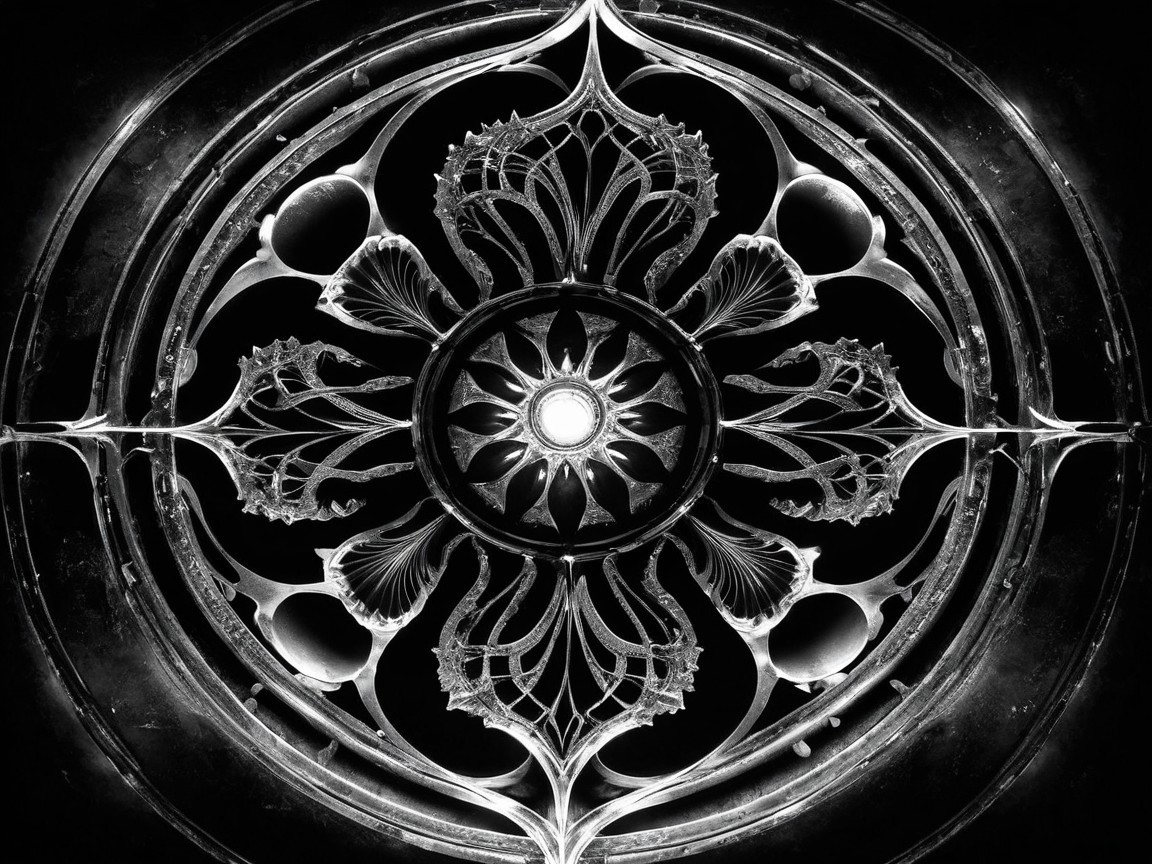 Intricate Circular Design with Floral and Geometric Motifs