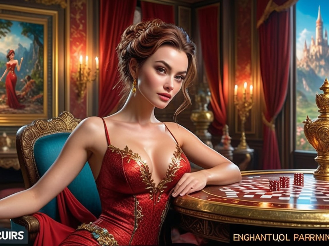 Elegant Woman in Luxurious Casino Setting
