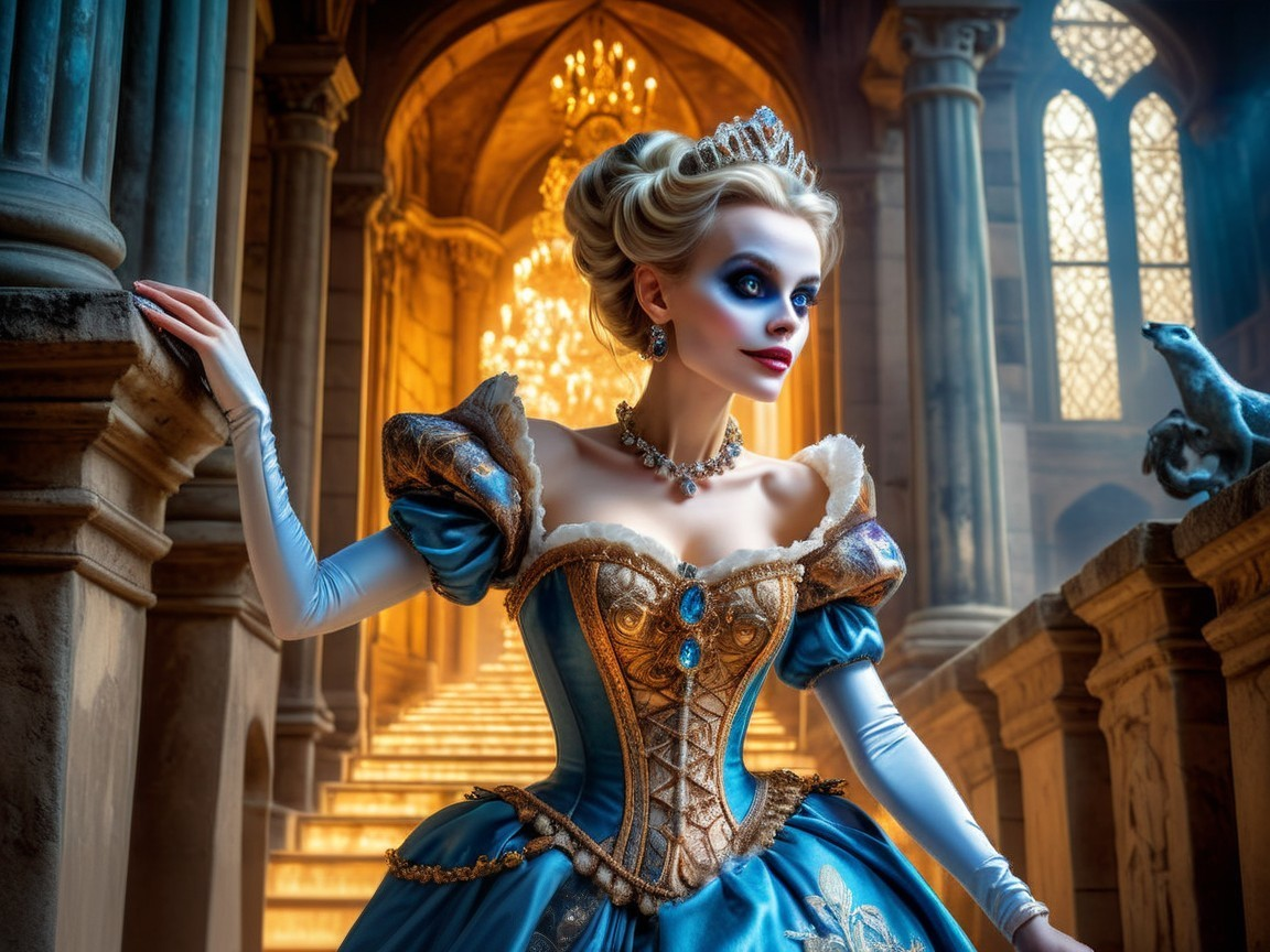 Regal Character in Luxurious Castle Setting