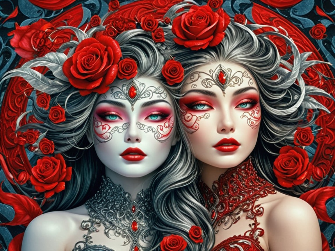 Elegantly Styled Women with Light and Dark Themes