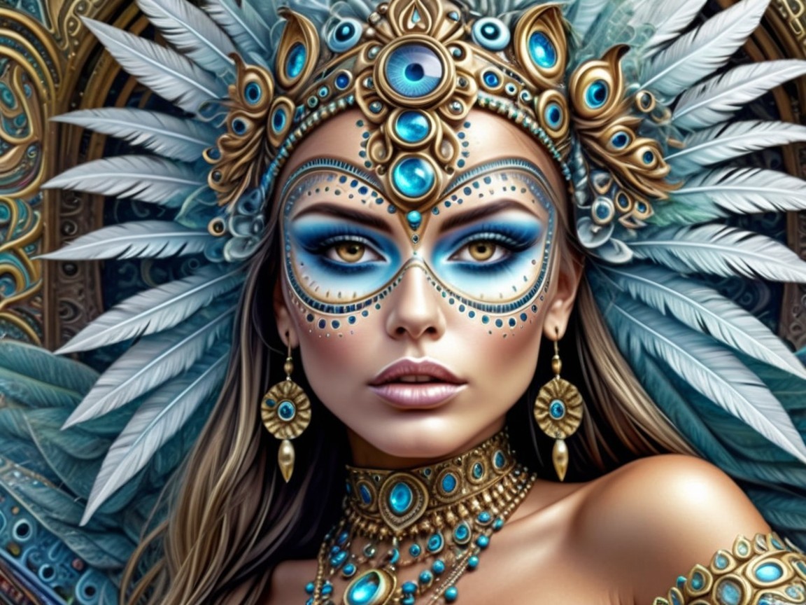 Elaborate Costume Portrait with Intricate Jewelry