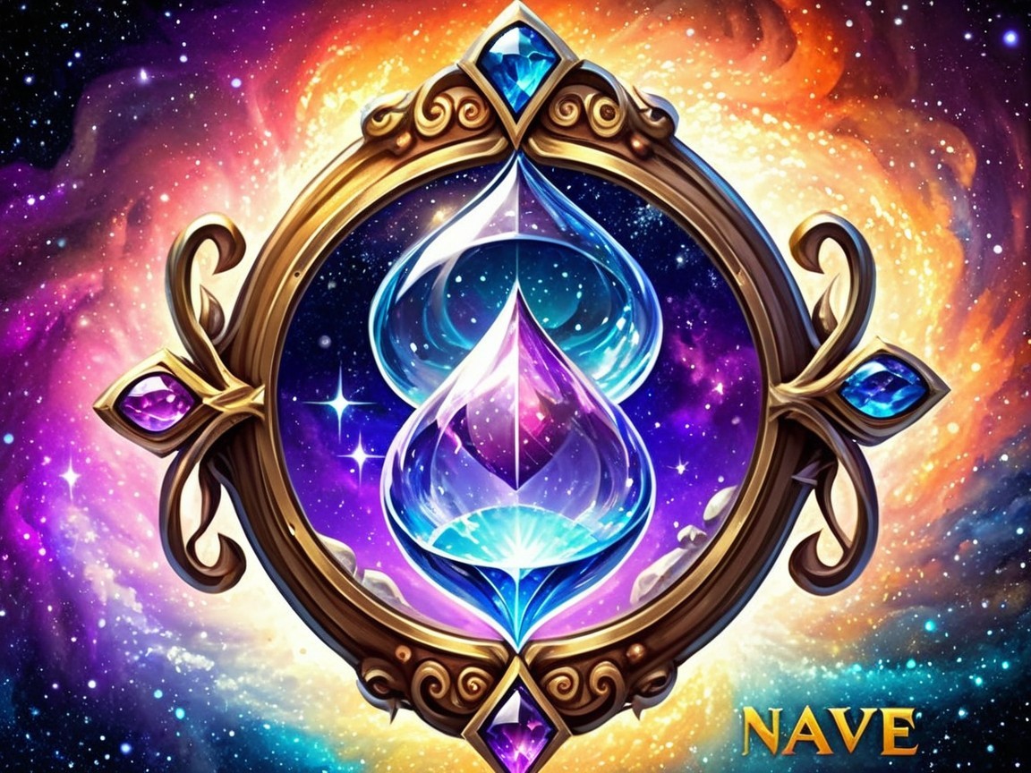 Ornate Frame with Cosmic Hourglass and Gems