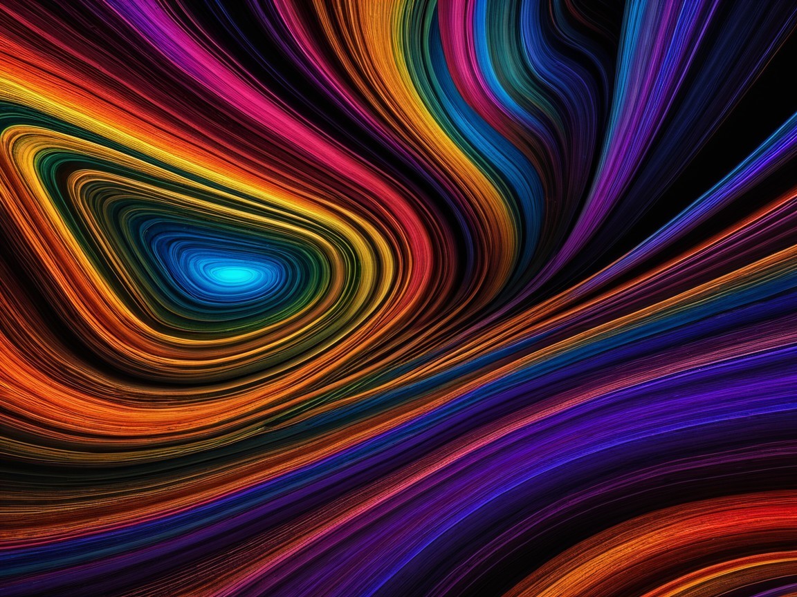 Vibrant Swirl of Colors on Black Background
