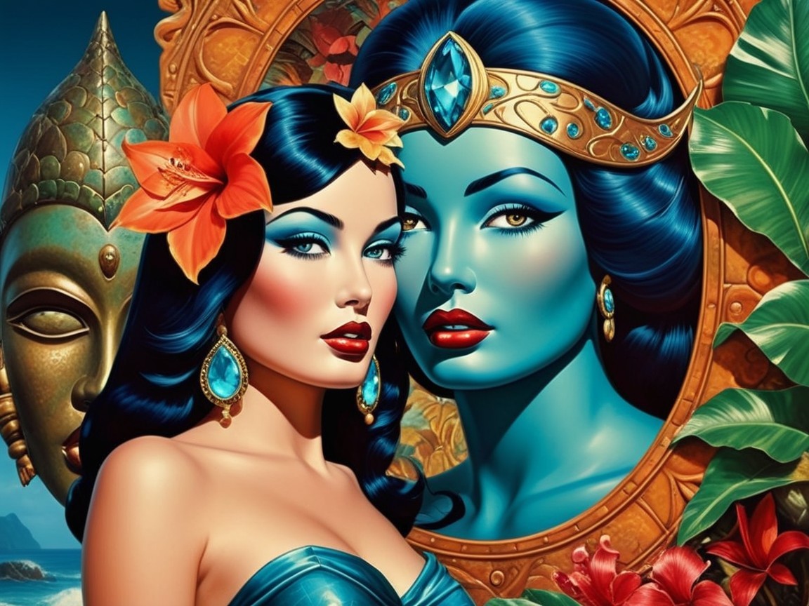 Vibrant Colors and Mystical Themes in Artwork