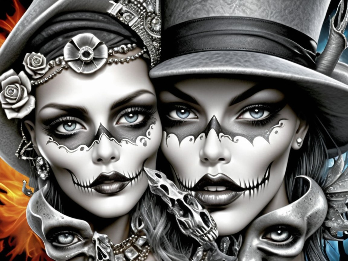 Día de los Muertos-Inspired Makeup on Two Women