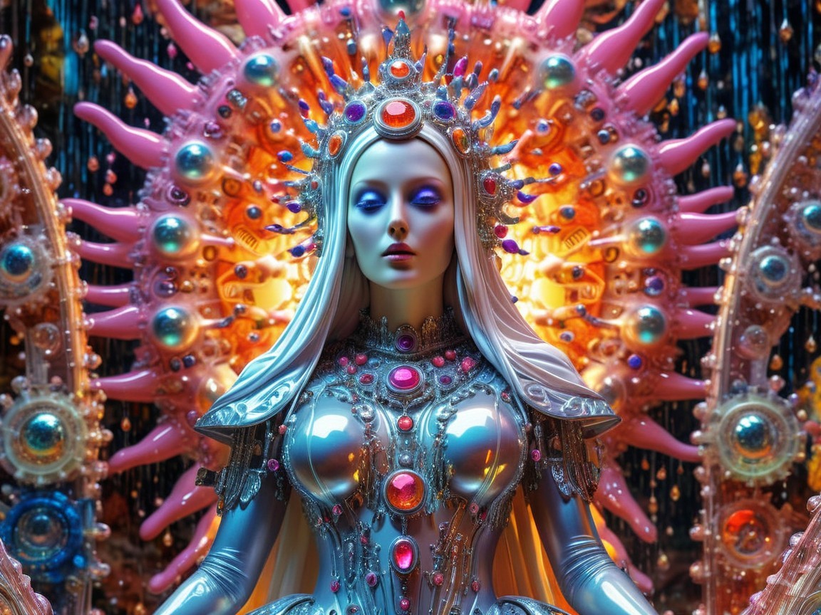 Surrealist Portrait of a Regal Female Figure