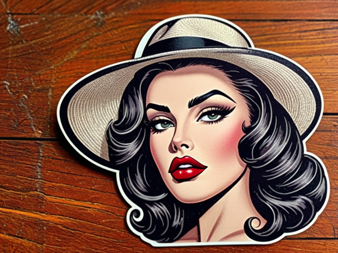 Glamorous Woman Illustration with Vintage Aesthetic