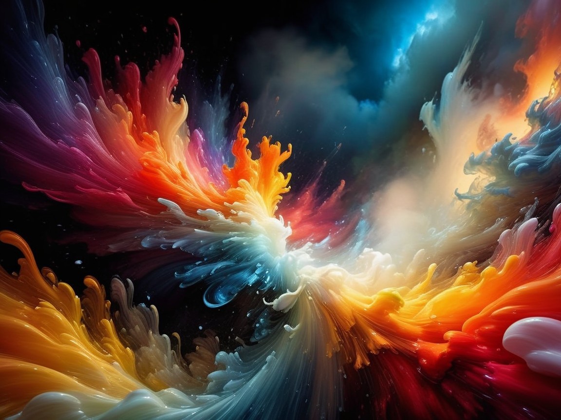 Vibrant Color Swirl with Dynamic Movement and Fluidity