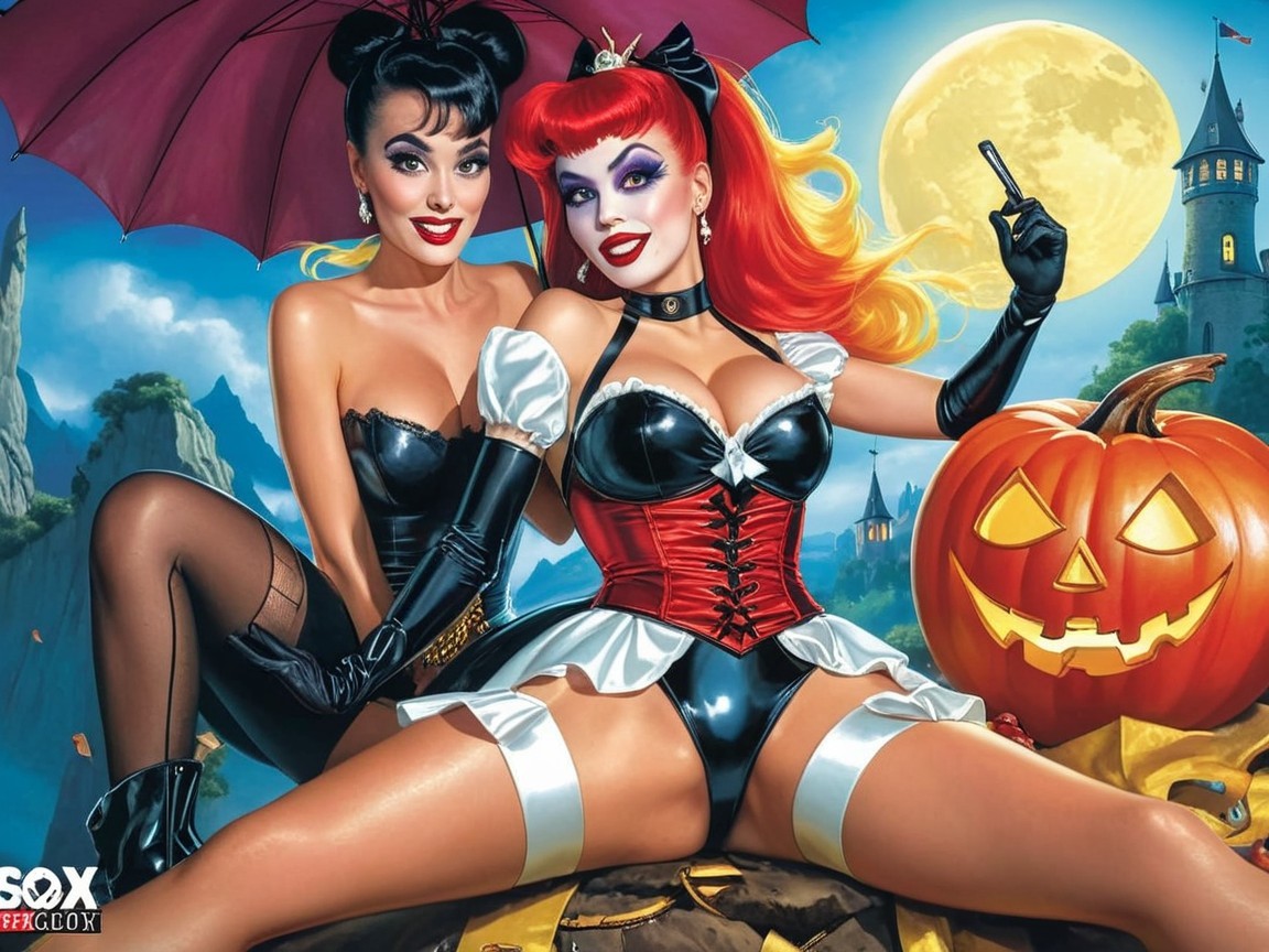 Glamorous Women in Stylish Halloween Costumes