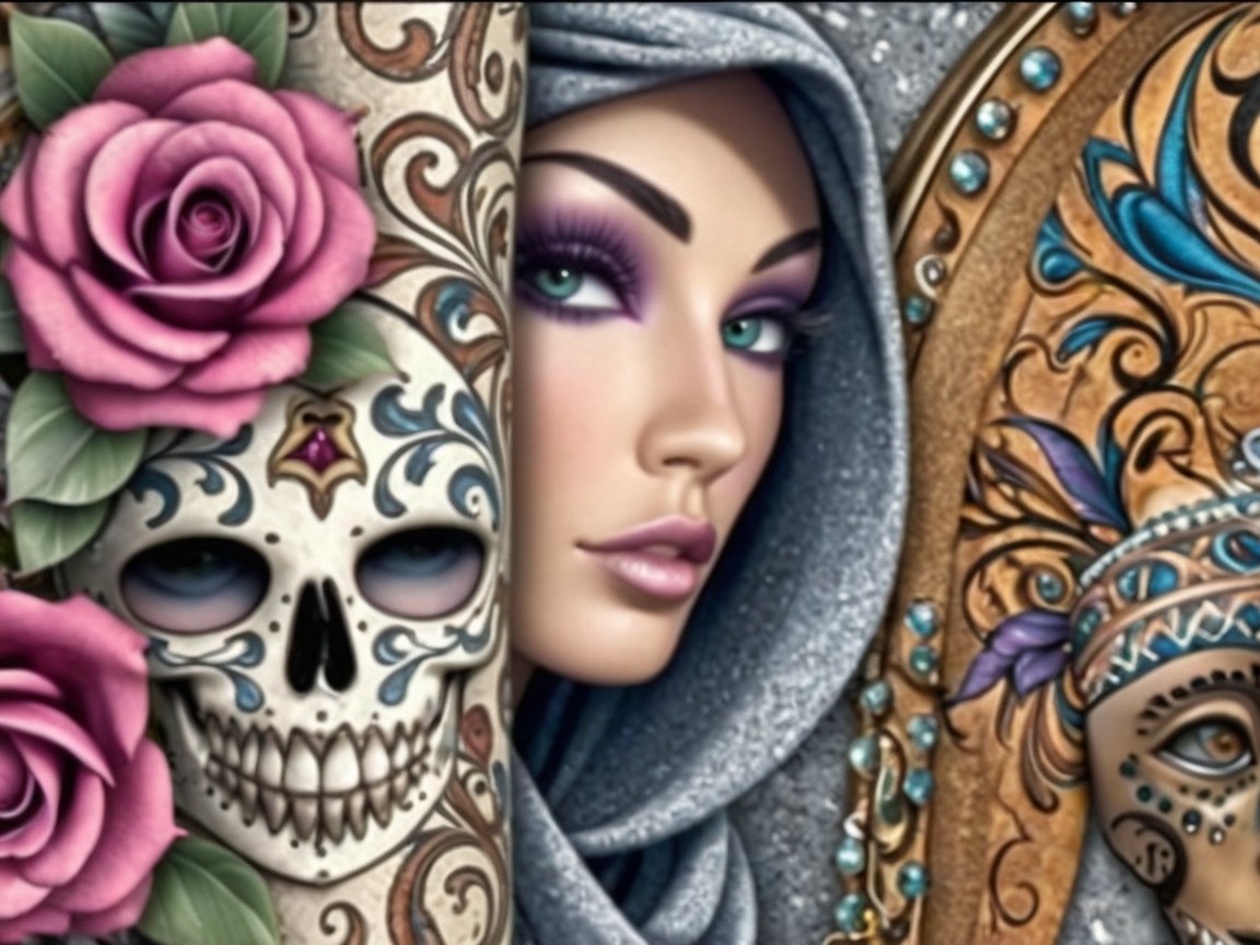 Artistic Composition of Beauty and Symbolism with Roses