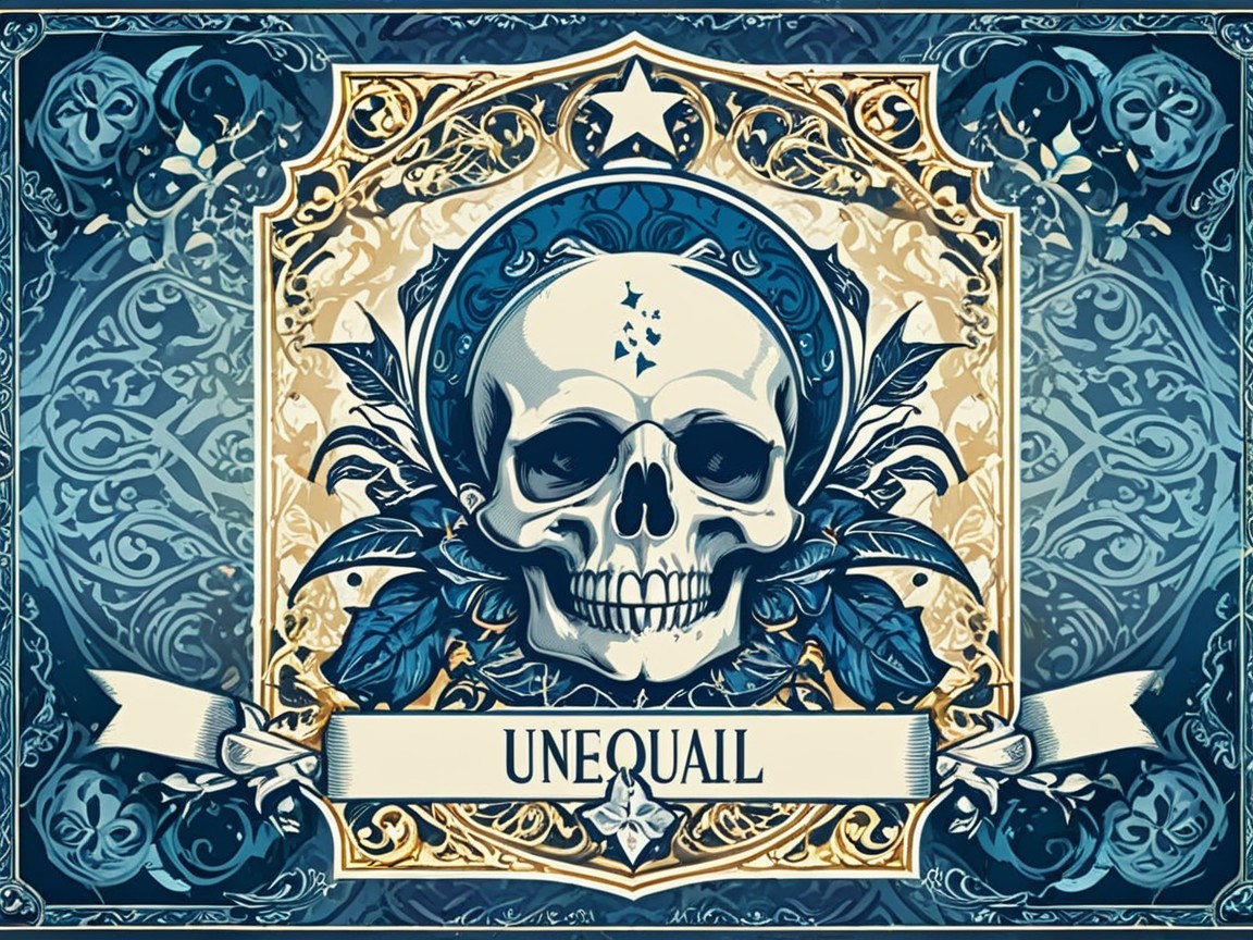 Artistic Skull Surrounded by Ornate Patterns and Foliage