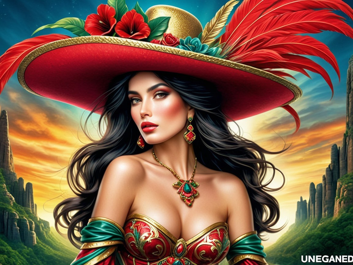 Elaborately Decorated Sombrero and Cultural Dress