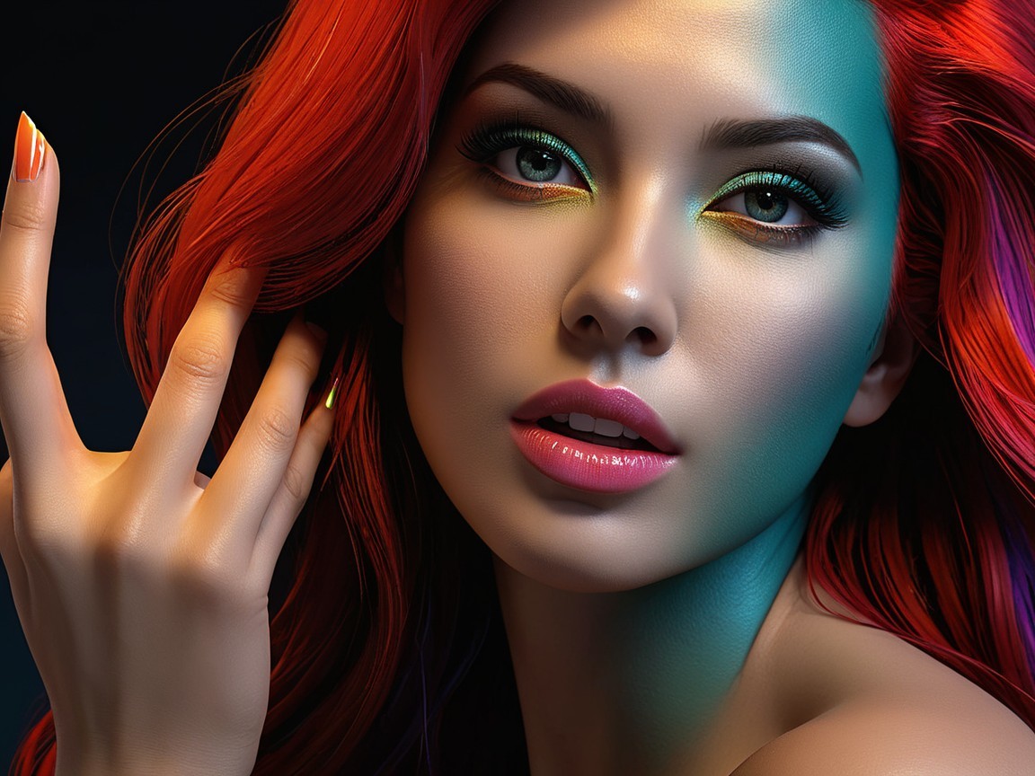 Portrait of a Young Woman with Vibrant Red Hair