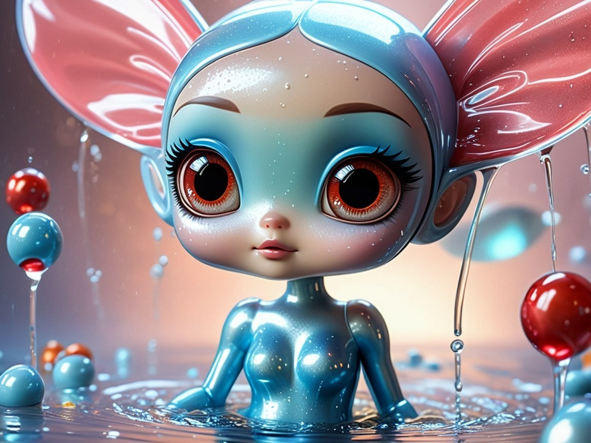 Whimsical Aquatic Character with Expressive Features