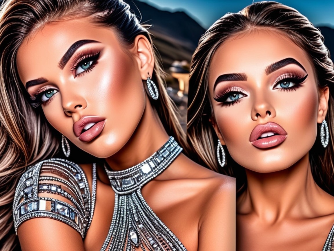 Glamorous Women with Striking Makeup and Hairstyles