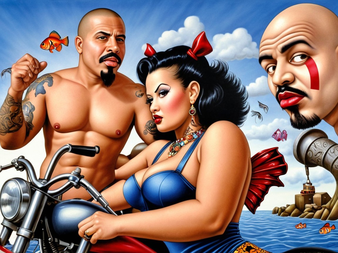 Vivid Scene of Stylized Characters and Bright Background