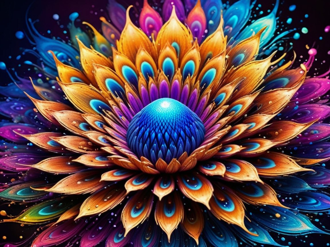 Vibrant Mandala-Inspired Flower with Colorful Patterns