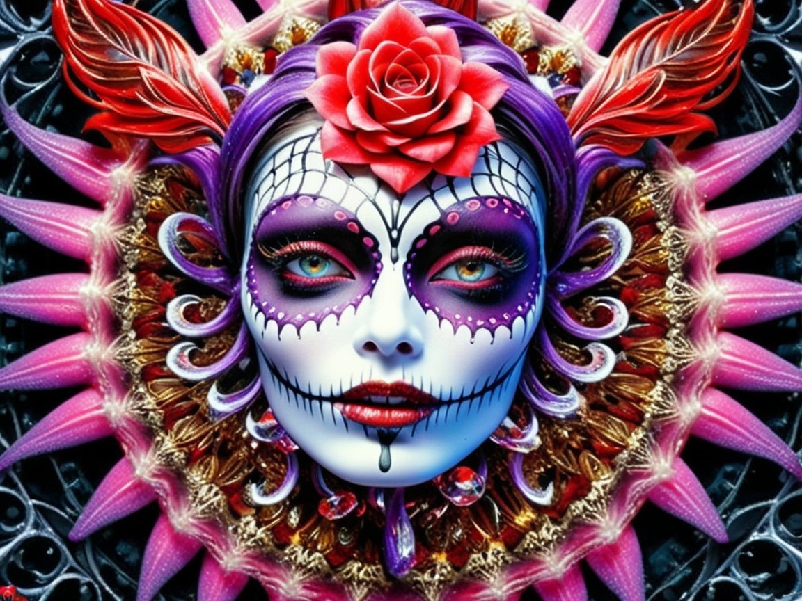 Vibrant Sugar Skull Design for Dia de los Muertos