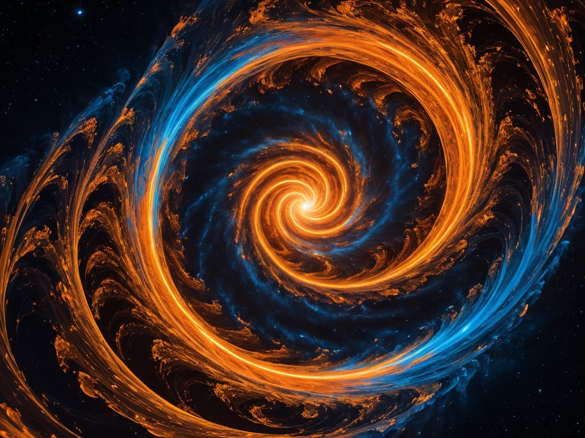 Vibrant Cosmic Spiral with Twinkling Stars
