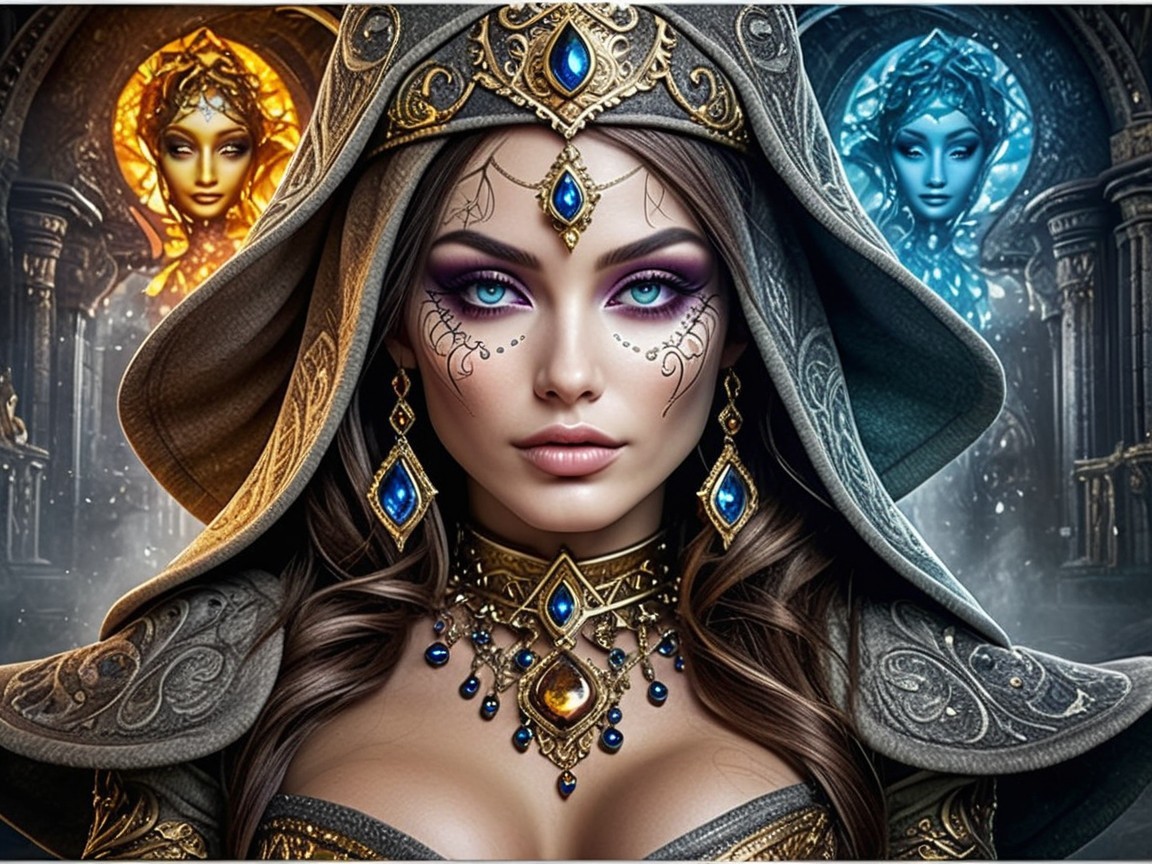 Fantasy Portrait of a Woman in Ornate Jewelry
