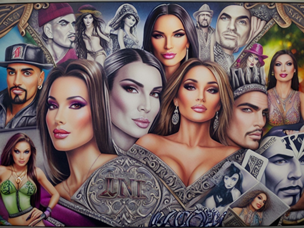 Vibrant Collage of Diverse Glamorous Portraits