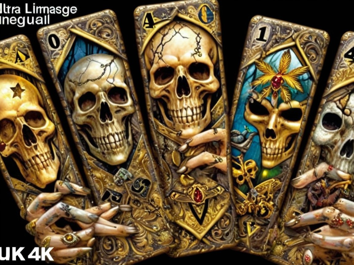 Intricately Designed Skull Motif Playing Cards