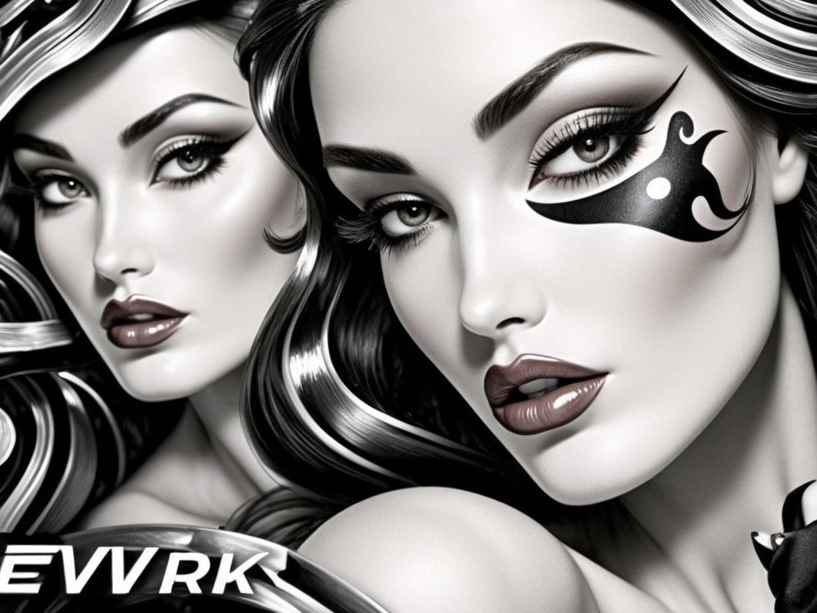 Bold Female Figures with Dramatic Black and White Palette