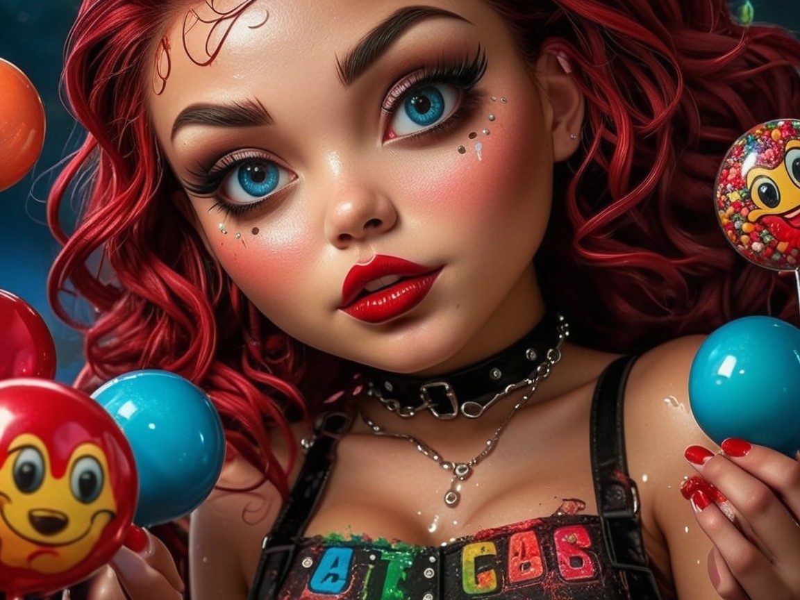 Vibrant Character with Blue Eyes and Red Hair