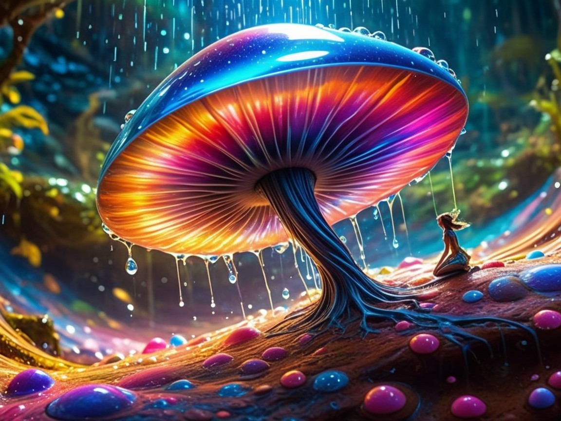 Colossal Luminescent Mushroom in Enchanted Forest