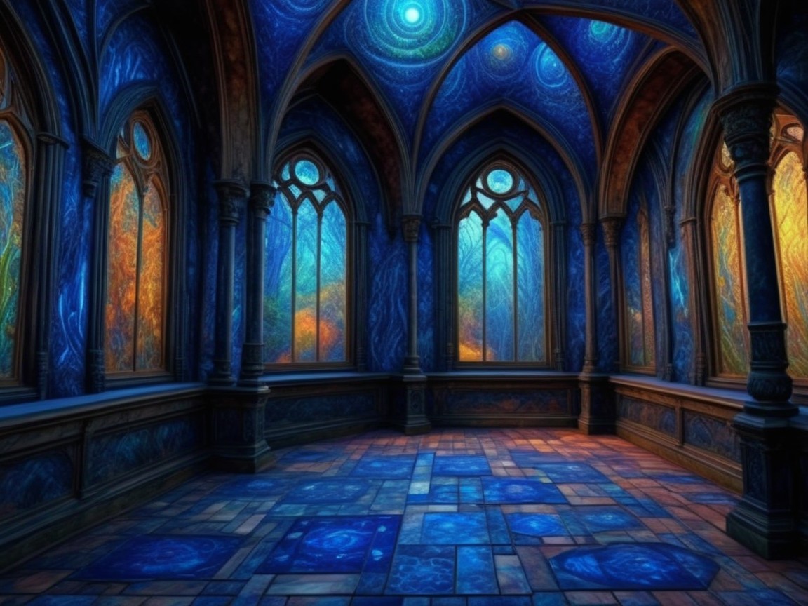 Stunning Room Interior with Arching Windows and Patterns