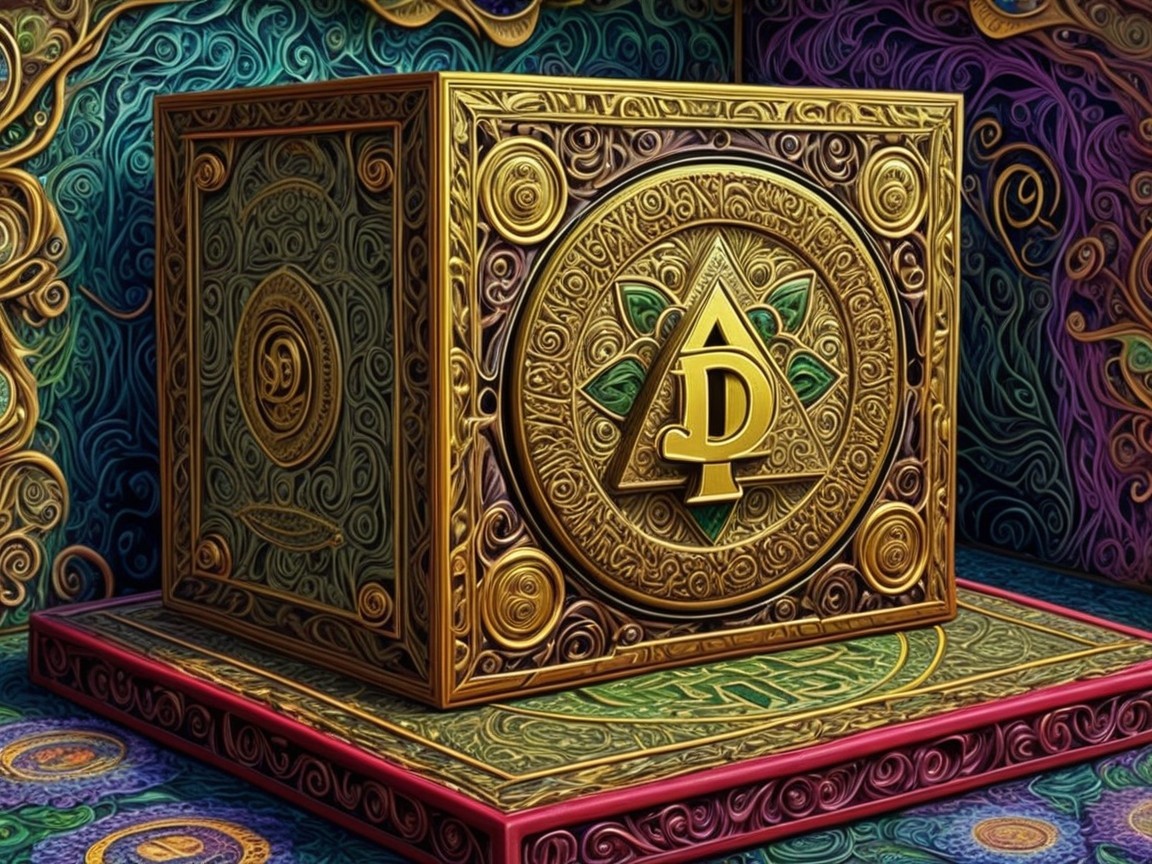 Intricately Designed Golden Box with Ornate Patterns
