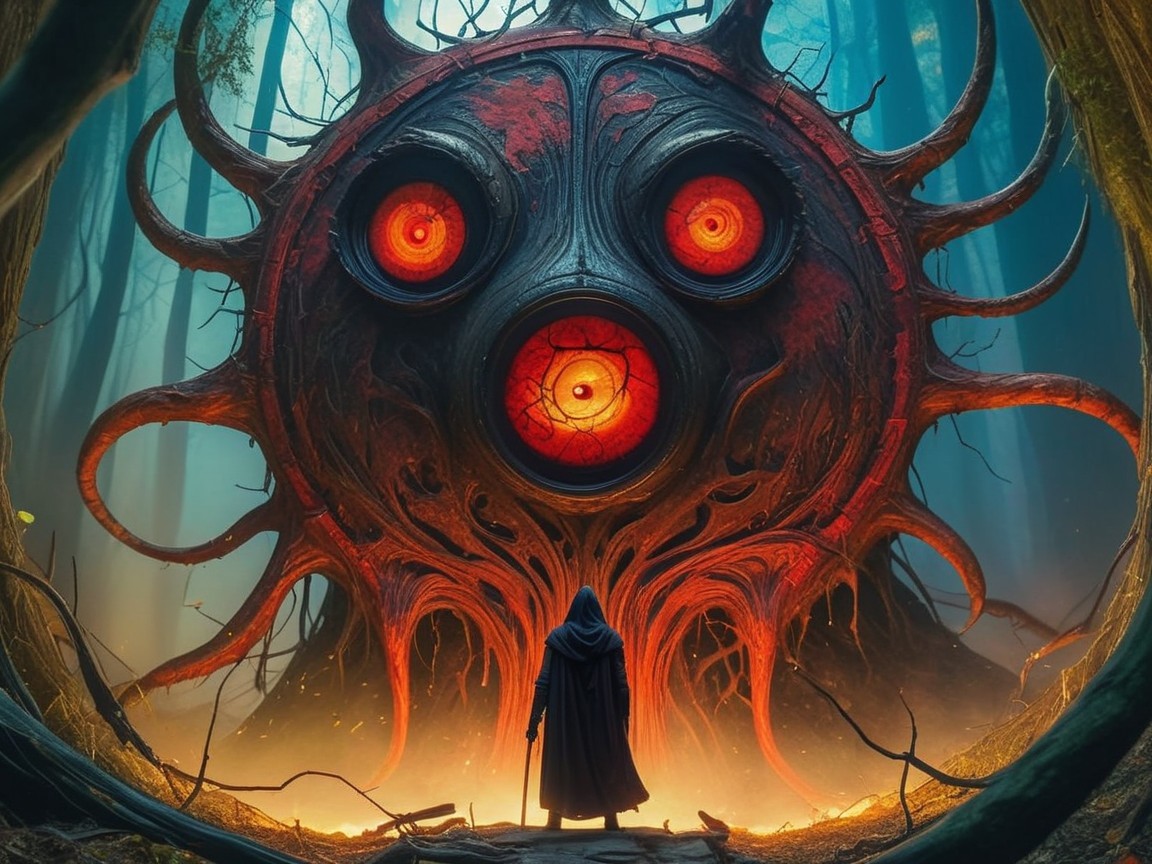 Mystical Forest Encounter with a Monstrous Creature