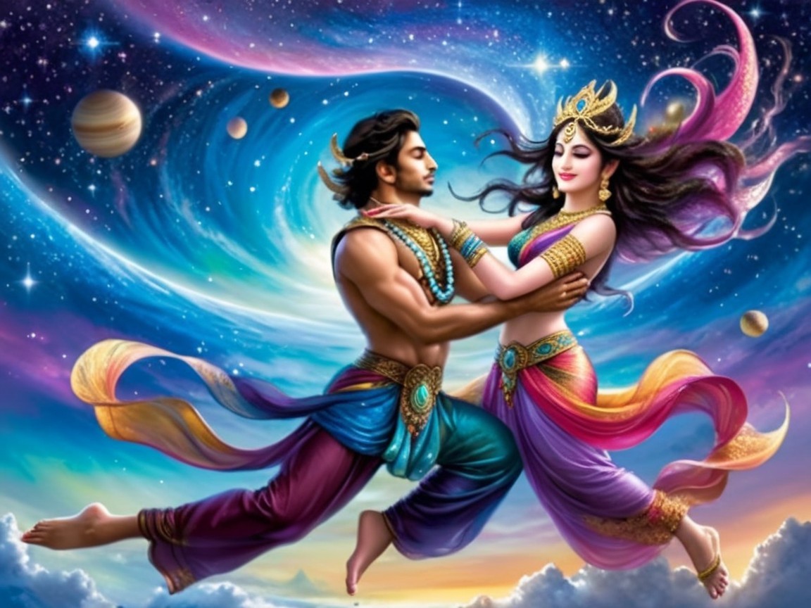 Celestial Dance of a Divine Couple in Galaxies